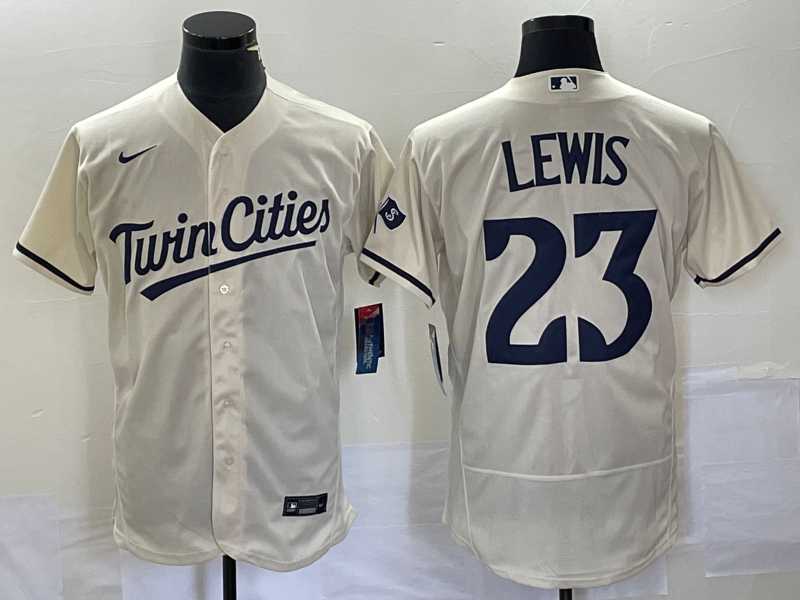 Mens Minnesota Twins #23 Royce Lewis Cream Flex Base Stitched Baseball Jersey->minnesota twins->MLB Jersey